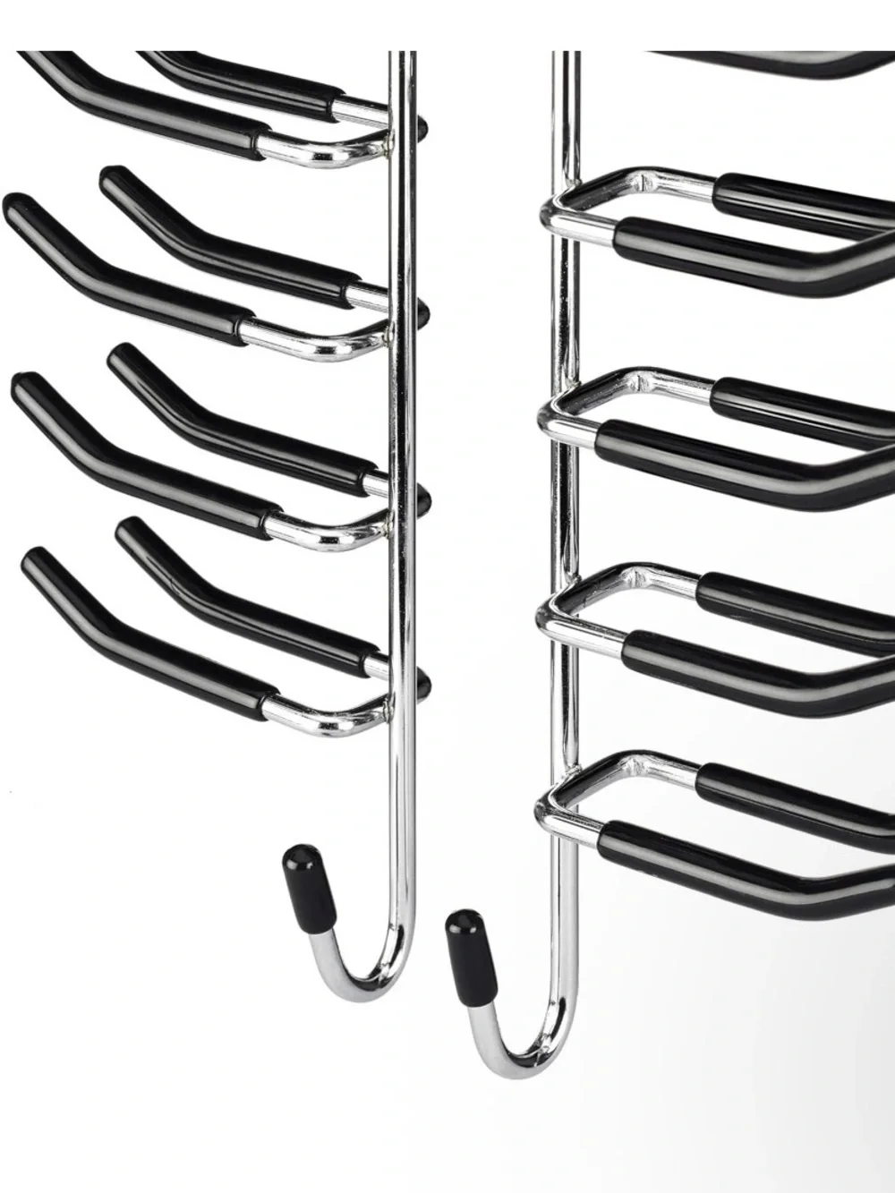 Hangers - Whitmor Swivel Tie & Belt Organizer Hanger Chrome Black (3 pk)